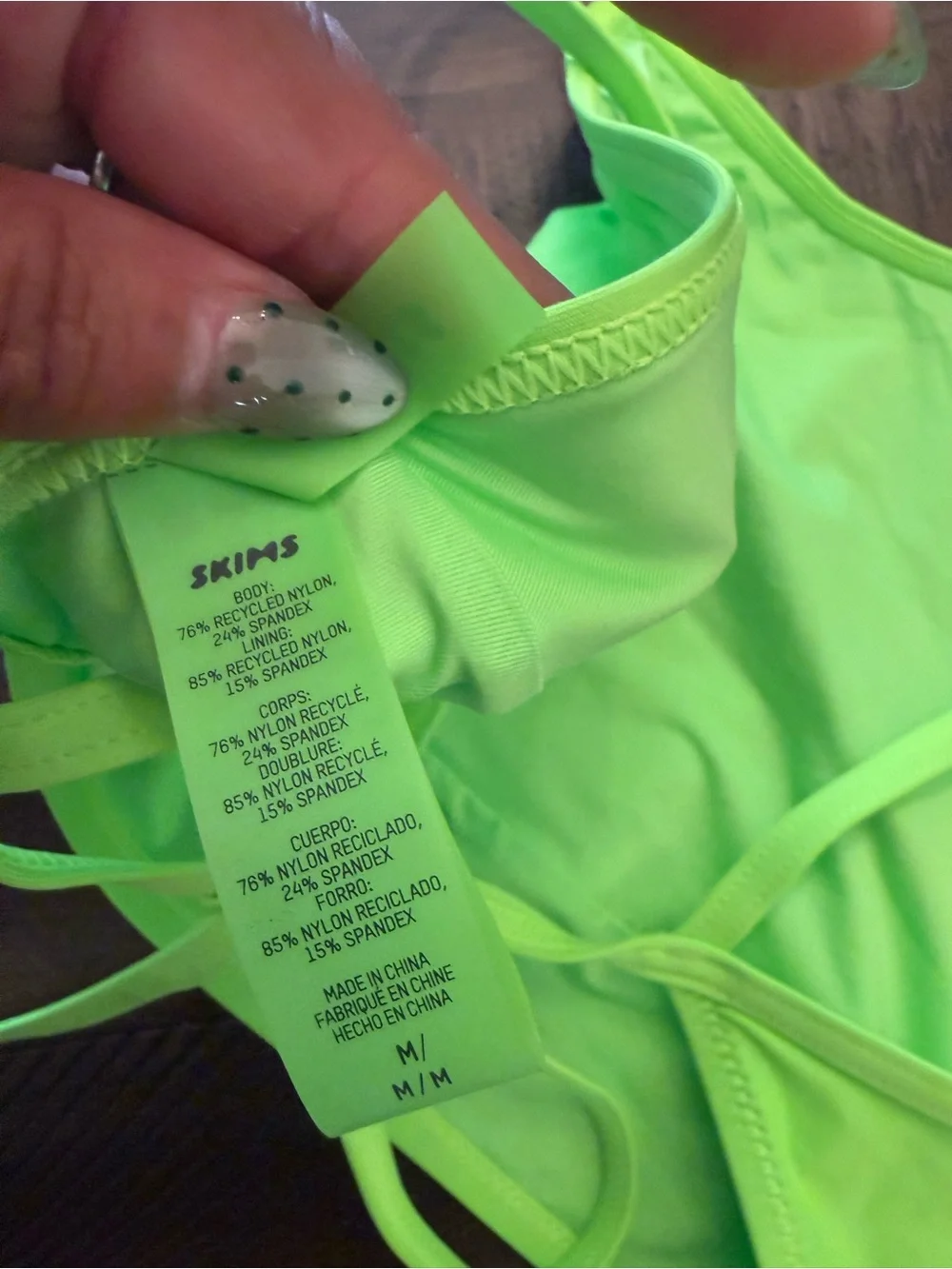 SKIMS Neon Lime One-Piece high neck halter Swim Top